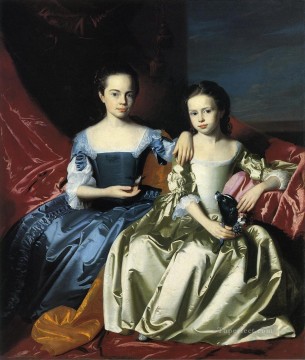 Mary and Elizabeth Royall colonial New England Portraiture John Singleton Copley Oil Paintings